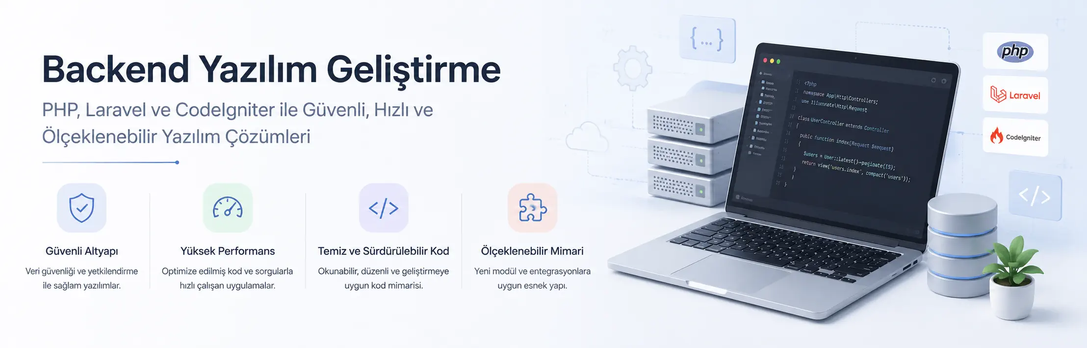 PHP, Laravel, Codeigniter Yazılım Geliştirme